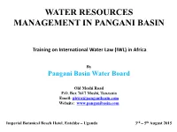 Water Resources Management in Pangani Basin