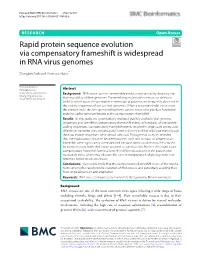 Rapid Protein Sequence Evolution Via Compensatory Frameshift Is Widespread in RNA Virus Genomes