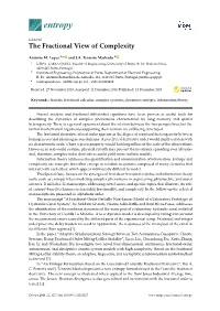 The Fractional View of Complexity