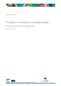 The Health of Streams in the Wimmera Basin