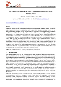 The Interaction Between Selected Antidepressants and Zinc Oxide Nanoparticles