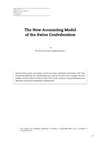 The New Accounting Model of the Swiss Confederation