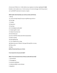 A Transcript of Weller Et Al.'S 2019-2020 Survey. Questions Have