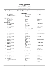 Cause List of Yadgir Unit Taken up Case on 04-07-2020