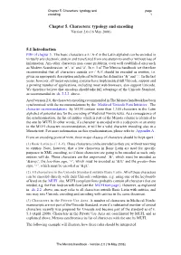 Chapter 5. Characters: Typology and Page Encoding 1
