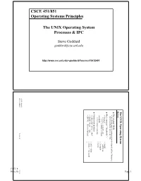 CSCE 451/851 Operating Systems Principles the UNIX Operating System Processes &