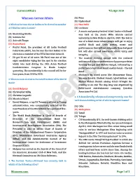Current Affairs 7Th Apr 2019 Winmeen.Com Page 1 of 3 Winmeen Current Affairs