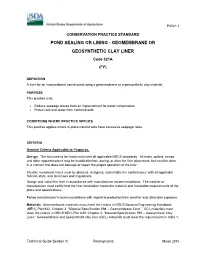 GEOMEMBRANE OR GEOSYNTHETIC CLAY LINER Code 521A (Ft2)