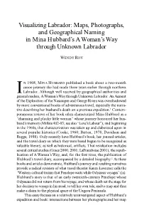 Maps, Photographs, and Geographical Naming in Mina Hubbard’S a Woman’S Way Through Unknown Labrador