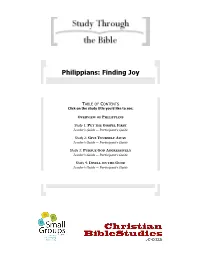Philippians: Finding Joy