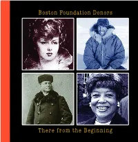 Boston Foundation Donors There from the Beginning