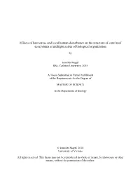 Effects of Heat Stress and Local Human Disturbance on the Structure of Coral Reef Ecosystems at Multiple Scales of Biological Organization