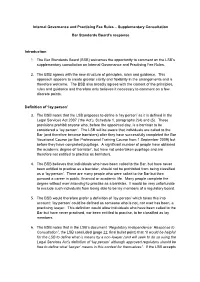 Internal Governance and Practising Fee Rules – Supplementary Consultation