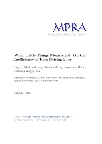 On the Inefficiency of Item Pricing Laws*