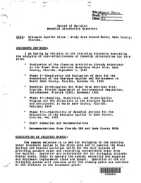 Record of Decision Summary of Remedial Alternative Selection Biscayne Aquifer Sites, Dade County, Florida