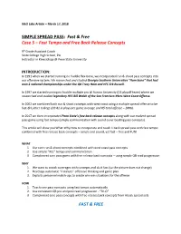 SIMPLE SPREAD PASS: Fast & Free Case 5 – Fast Tempo and Free Back Release Concepts
