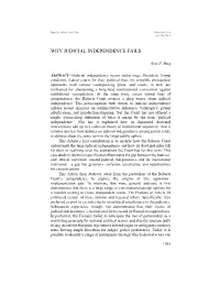 Why Judicial Independence Fails