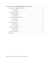 Applied Integer Programming