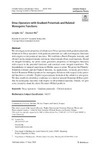 Dirac Operators with Gradient Potentials and Related Monogenic Functions