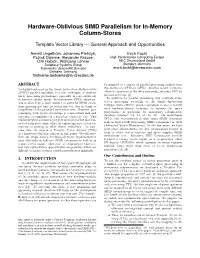 Hardware-Oblivious SIMD Parallelism for In-Memory Column-Stores