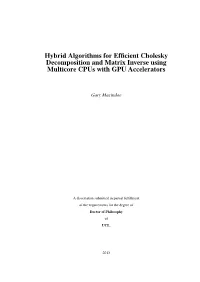 Hybrid Algorithms for Efficient Cholesky Decomposition And