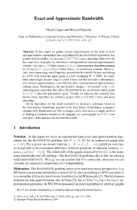 Exact and Approximate Bandwidth