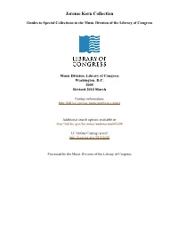 Jerome Kern Collection [Finding Aid]. Library of Congress. [PDF Rendered