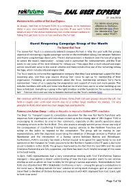 RAIL USER EXPRESS 31 July 2014 Welcome to This Edition of Rail User Express