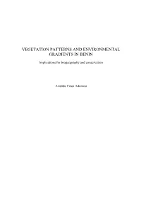 Vegetation Patterns and Environmental Gradients in Benin