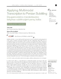 Applying Multimodal Transcription to Persian