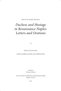 Duchess and Hostage in Renaissance Naples: Letters and Orations