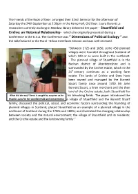 Stuartfield and Crichie: an Historical Relationship - Which She Originally Presented During a Conference in the U.S.A