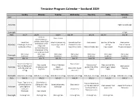 Tentative Program Calendar – Scotland 2019