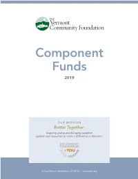2019 Component Funds List