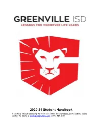 2020-2021 Student Handbook