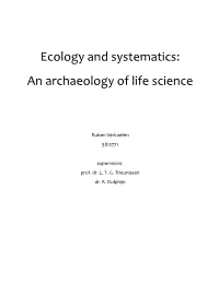 Ecology and Systematics: an Archaeology of Life Science