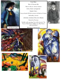 Franz Marc Study Guide