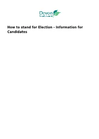 How to Stand for Election - Information for Candidates