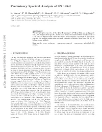 Preliminary Spectral Analysis of SN 1994I