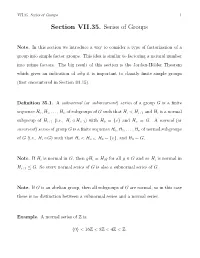 Section VII.35. Series of Groups