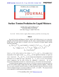 Surface Tension Prediction for Liquid Mixtures