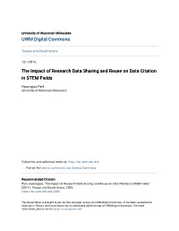 The Impact of Research Data Sharing and Reuse on Data Citation in STEM Fields