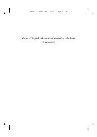 Value of Digital Information Networks: a Holonic Framework