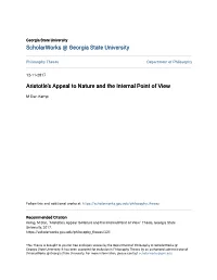 Aristotle's Appeal to Nature and the Internal Point of View