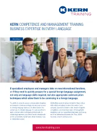 Kern Competence and Management Training Business Expertise in Every Language