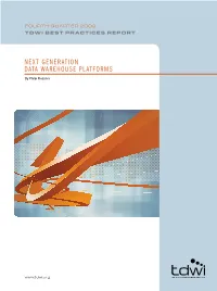 Next Generation Data Warehouse Platforms