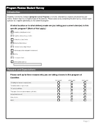 Program Review Student Survey