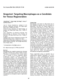 Targeting Macrophages As a Candidate for Tissue Regeneration