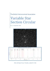 Variable Star Section Circular