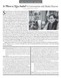 A Conversation with Shashi Tharoor Interview by Ragini Tharoor Srinivasan